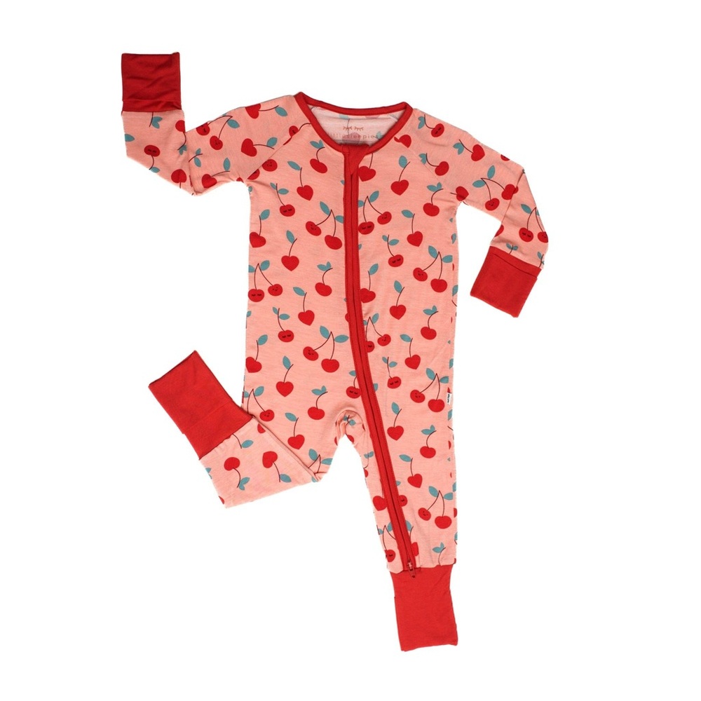 Little Sleepies Cherry Print Kids Pajamas - Red and Pink
